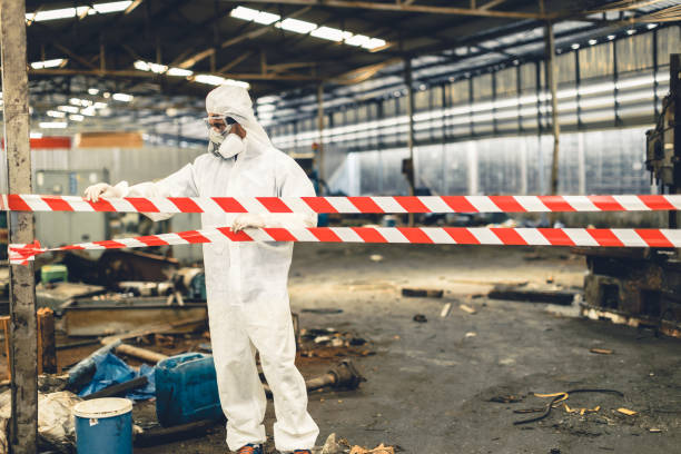 Professional Biohazard Cleanup technician working in Etowah, NC